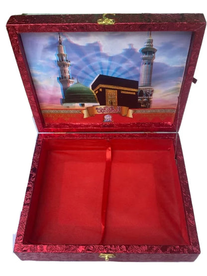 Red Holy Quran Box with Rehal