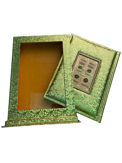 Holy Quran with Standing Golden Khana Kabah Box Kanzul Iman Art Paper Pakistan