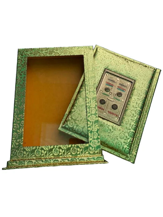 Holy Quran with Standing Golden Khana Kabah Box Kanzul Iman Art Paper Pakistan