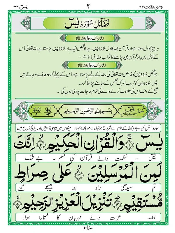 Surah Yaseen Mutarjim (Bold) - Offset Paper