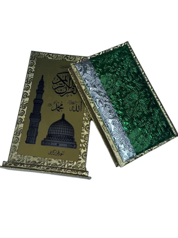 Holy Quran with Standing Golden Box  Art Paper Pakistan