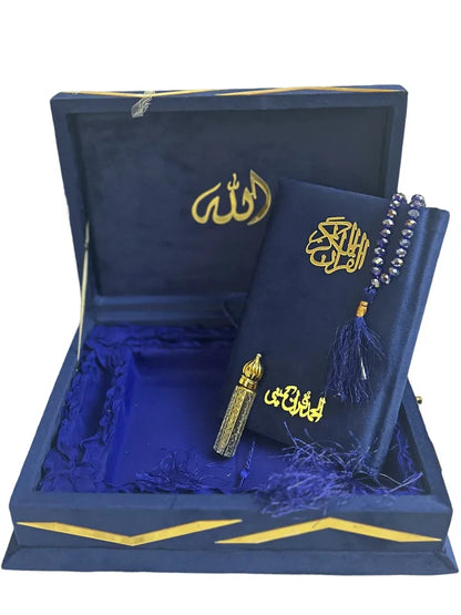 Holy Quran with Blue Shaneel Box (Perfumed Tajweedi) Pakistan