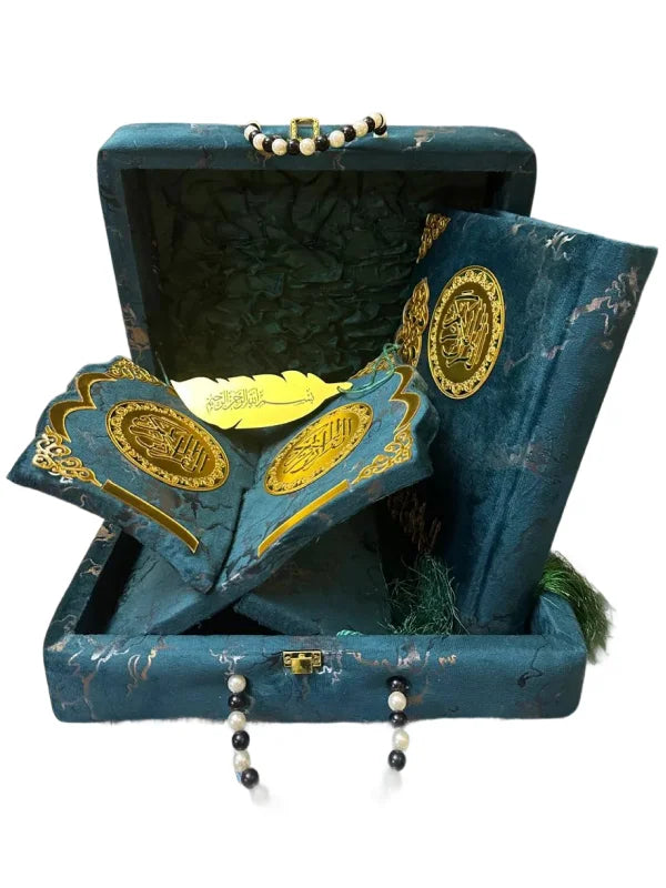 Holy Quran with Green Textured Shaneel Box Perfumed Kanzul Iman Art Paper Pakistan