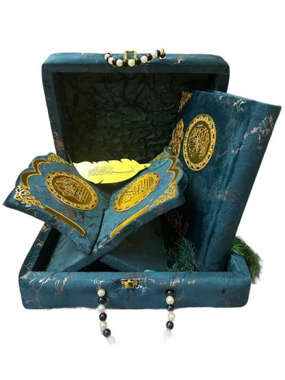 Holy Quran with Green Textured Shaneel Box Perfumed Kanzul Iman Art Paper Pakistan