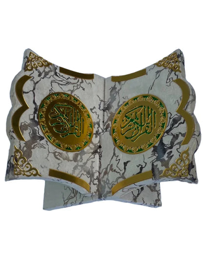 Holy Quran with Beige Textured Shaneel Box (Perfumed)