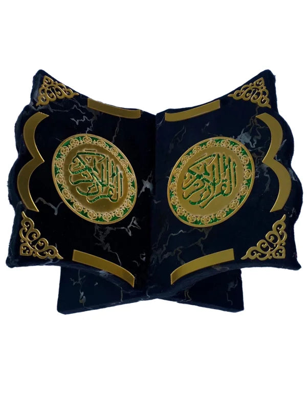Holy Quran with Black Textured Shaneel Box (Perfumed)