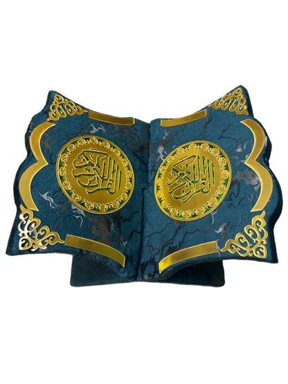Holy Quran with Green Textured Shaneel Box (Perfumed)
