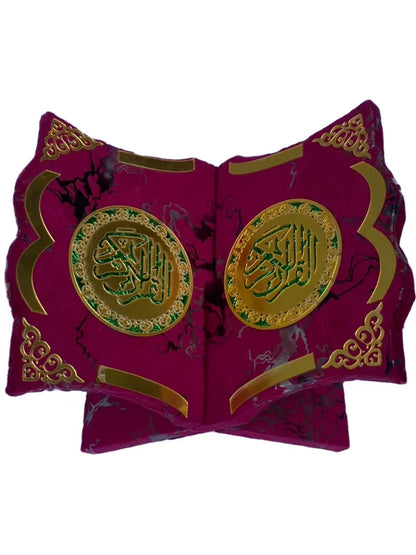 Holy Quran with Maroon Textured Shaneel Box (Perfumed)