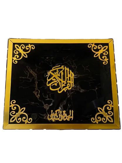 Textured Black Shaneel Glass Box with Rehal