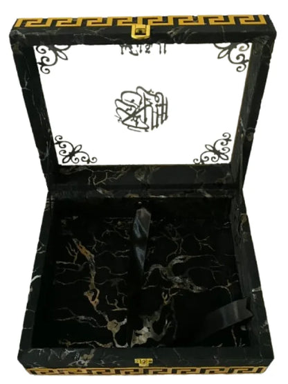 Textured Black Shaneel Glass Box with Rehal