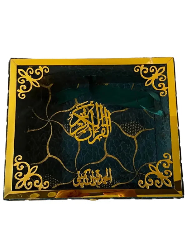 Textured Green Shaneel Glass Box with Rehal