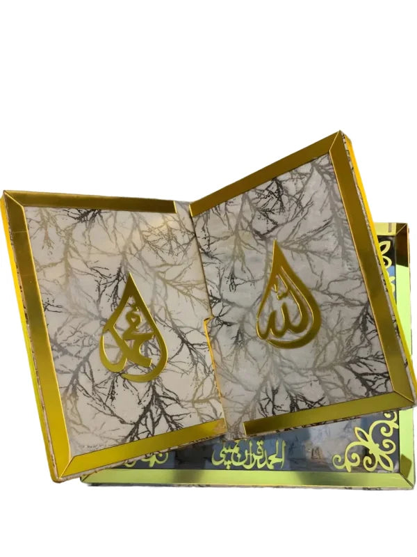 Textured White Shaneel Glass Box with Rehal Pakistan