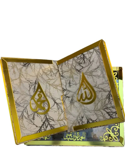 Textured White Shaneel Glass Box with Rehal Pakistan